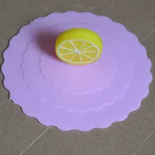 Милые фрукты украшают питьевой воды крышка FDA силиконовые Анти-пыль чаша крышка чашки уплотнения стеклянные кружки Крышка диаметр 10 см