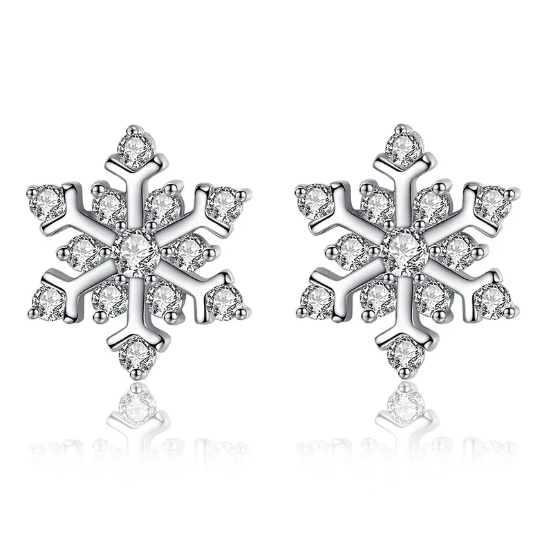 CodeMonkey Лидер продаж 925 пробы серебряные серьги-гвоздики со снежинками для женщин серьги из стерлингового серебра для изготовления ювелирных изделий E578