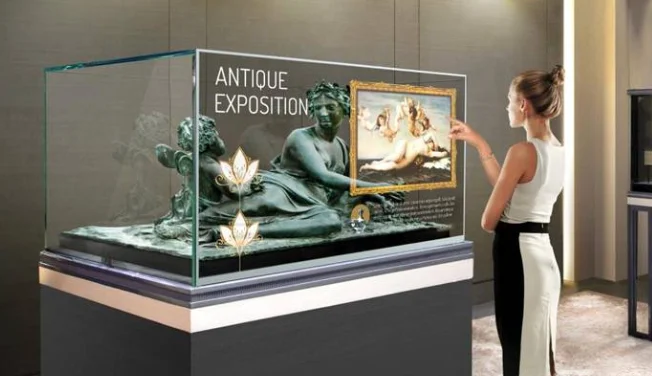 Segnaletica Digitale Con Display Oled Trasparente Pubblicitario Da 55 Pollici