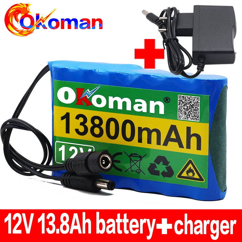 100% Оригинальный 12V аккумулятор 13.8Ah 18650 перезаряжаемый комплект литий-ионных