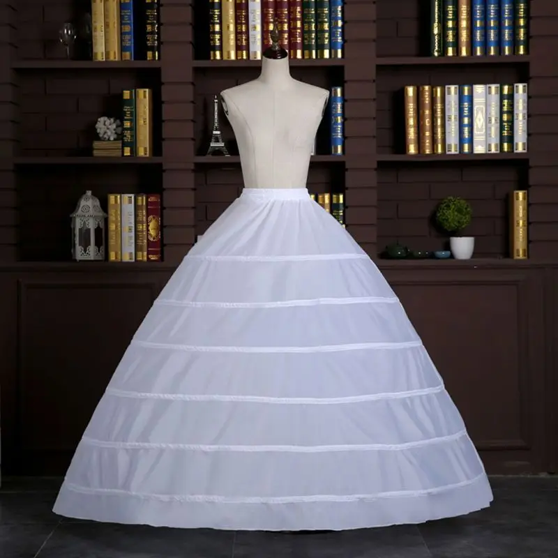 Свадебное платье юбка костюм поддержки подъюбник скольжения большой 6-Hoops Yarnless Нижняя юбка для невесты женщин