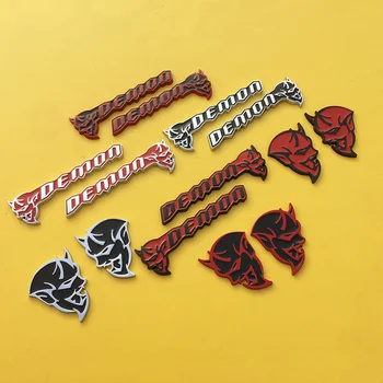 

Pair For Dodge Charger Challenger Hellcat Demon Emblem Side Door Fender Logo Nameplate Decal