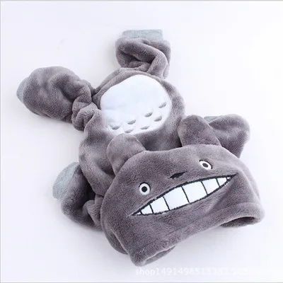 gray Тоторо изменение, чтобы положить Тедди маленькие собаки кутюр собака одежда с капюшоном четыре ноги одежда для домашних животных - Цвет: gray