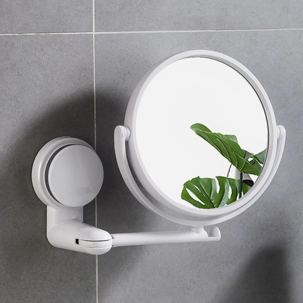 Двухстороннее настенное зеркало для ванной косметики макияж 360 Поворотный зеркальный Декор настенная присоска складные зеркала аксессуары для ванной комнаты