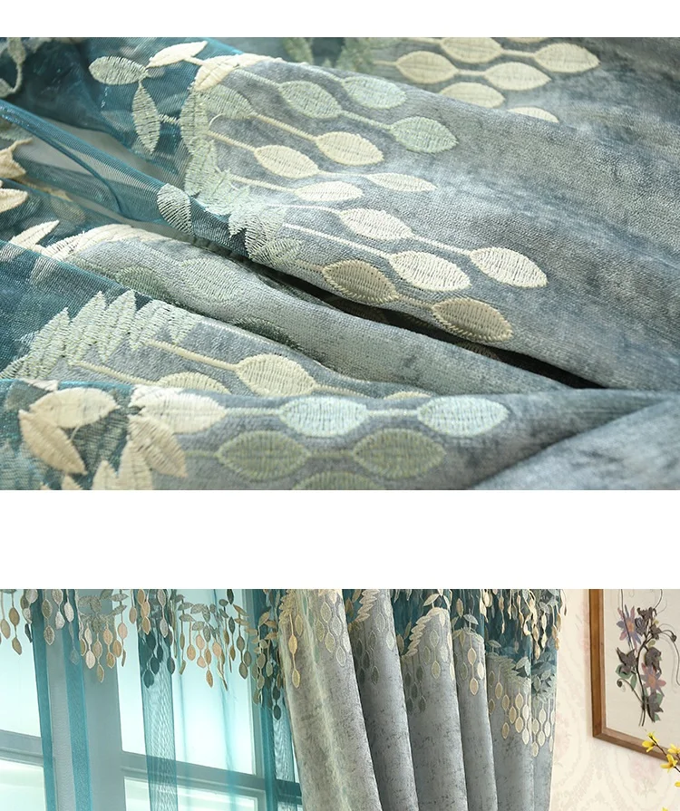 Европейская деликатная вышитая ткань занавеска вилла занавеска для гостиной штора занавеска спальни
