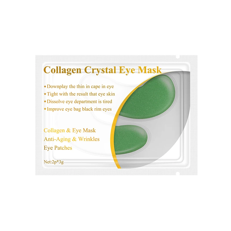 Green Collagen Mask Lanbena, патчи для глаз кристальная коллагеновая маска для глаз, темные круги, удаляющие уход за лицом, увлажняющие, против старения, морщин, уход за кожей, 2 шт. = 1 пара, Уход за глазами патчи под глаза - Цвет: Green Collagen Mask