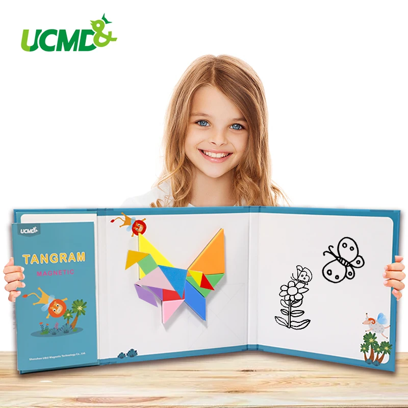 Магнитные 3D головоломки Монтессори игра животные Tangram головоломка доска Обучающие Развивающие игрушки Детская обучающая помощь детский подарок