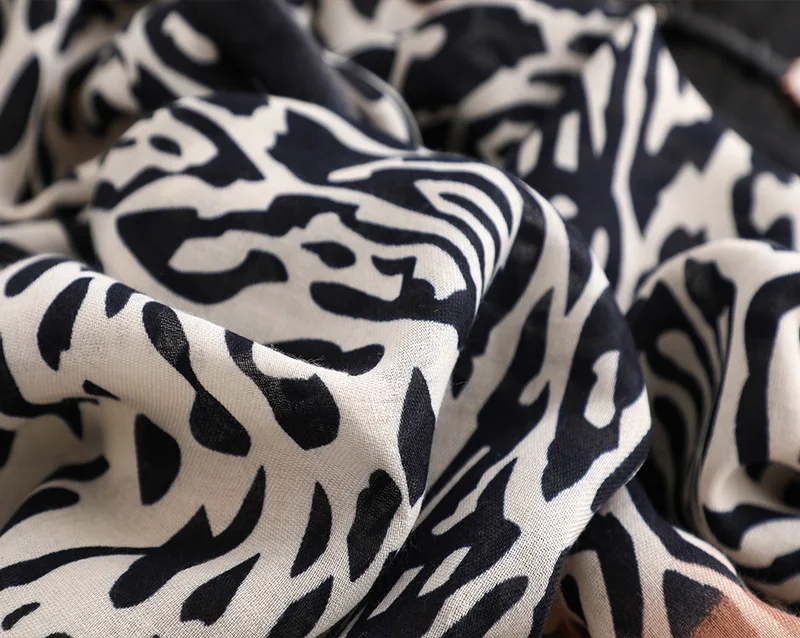 Роскошный бренд женский леопардовый принт хлопковый шарф шали для зимы foulard femme длинные мягкие градиентные цвета теплое пальто Шарфы
