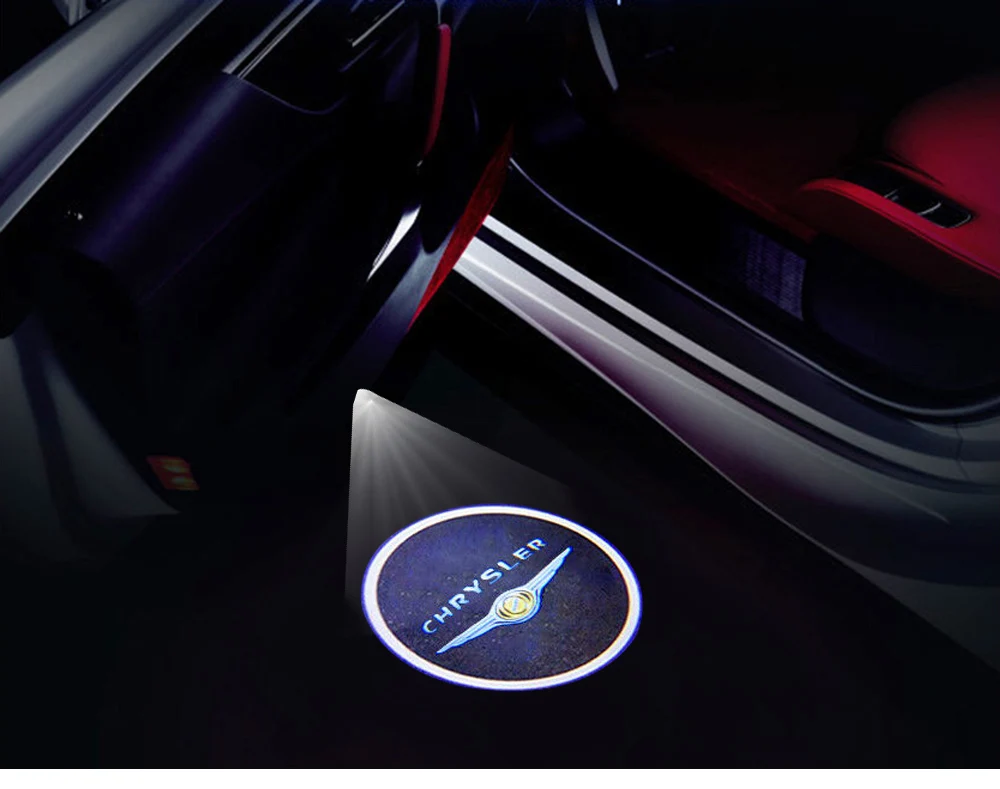 2 шт. для Chrysler логотип Автомобильный Дверной знак призрак теневой светильник Для Sebring Lancia Thema SRT 200 300 наземный Светодиодный прожектор приветственный светильник - Испускаемый цвет: Logo 4