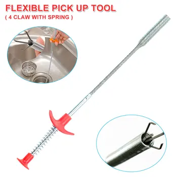

Long Reach 4 Claw 60cm Flexible Pick Up Tool For Picking Up Nuts And Bolt Spring Grip Narrow Bend Curve Grabber