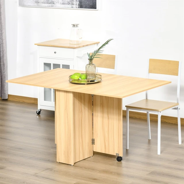 Table pliante en bois Table d'appoint Petite table Peu encombrante Marron