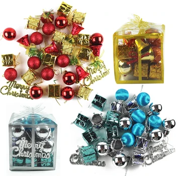 

32Pcs Christmas Tree Ornaments Decor Cute Bells Ball Baubles Toy for Home Mall New Year Party Christmas Xmas Decoration Pendants