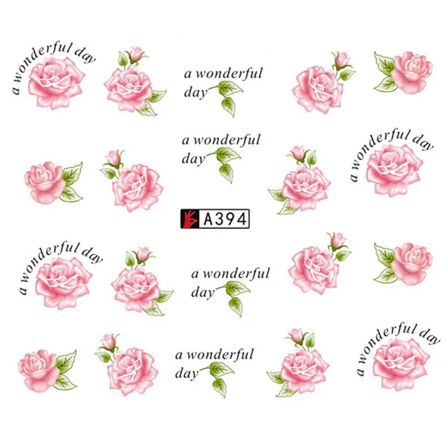 GAM BELLE Flower Series Rose Lavender Nail Art Water Transfer Stickers Full Wraps Nail Tips DIY 2