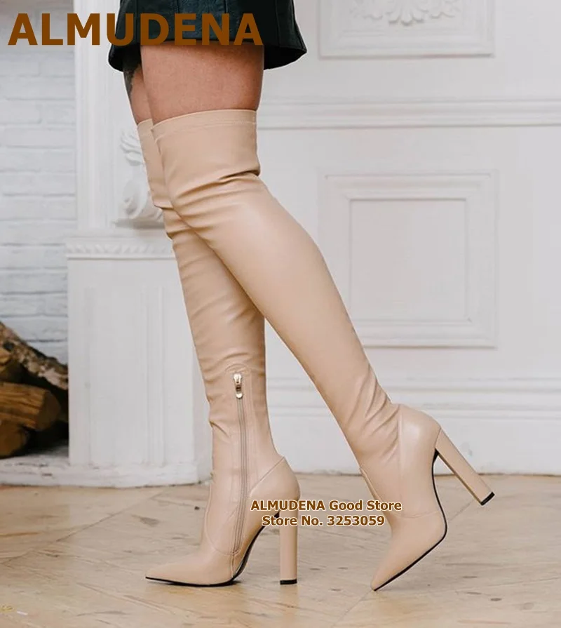 Almudena Chunky Heels Stretch Matte 