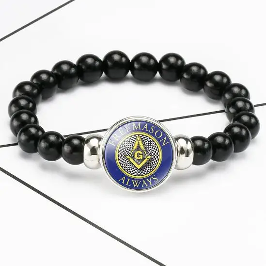 48pcs/lot Handmade Freemason Beads Bracelets 10 patterns Masonic Handchain Free Mason Wholesale Mixorder