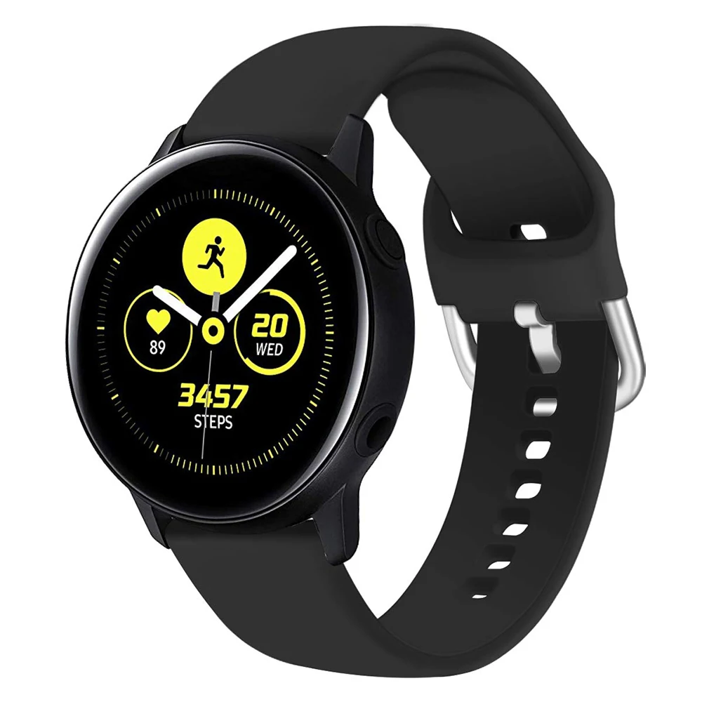 20 мм 22 ремешок для часов Samsung gear S3 Frontier Galaxy watch 46 42 active 2 Силиконовый huawei GT | Наручные