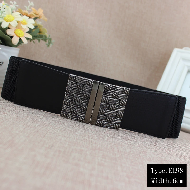 EL98 Black 18 видов, все черные платья 5 см, 65 см, талия 7,5 см, пояс с украшением, ширина для женщин и длинный пояс 6 см - Цвет: EL98 Black