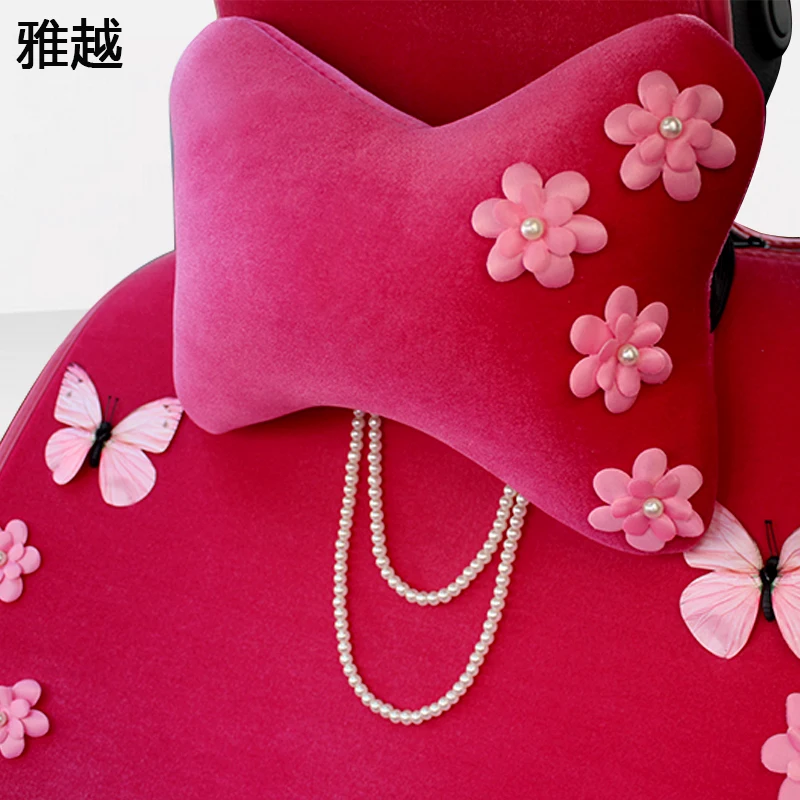 Cute Daisy Car Pillows Headrest Neck Waist Pillows Auto Car Styling Interior Decoration Accessories