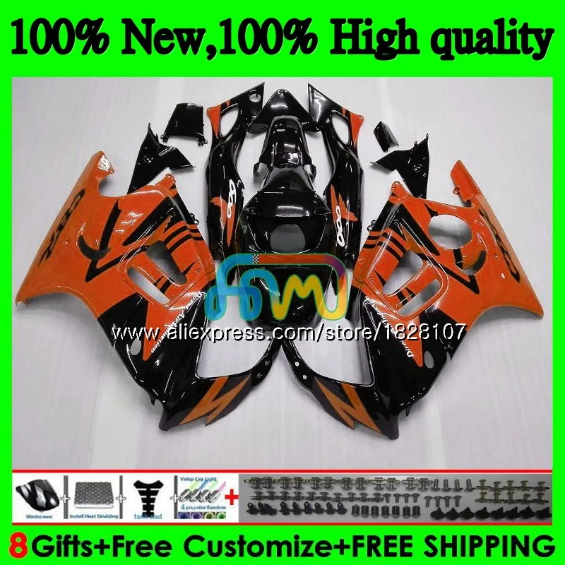 Майка Наборы для HONDA CBR600FS CBR600F3 1995 1996 97 98 3BS. 298 CBR600 F3 CBR 600 FS 600F3 оранжевого и черного цвета 95 96 1997 1998 обтекатель