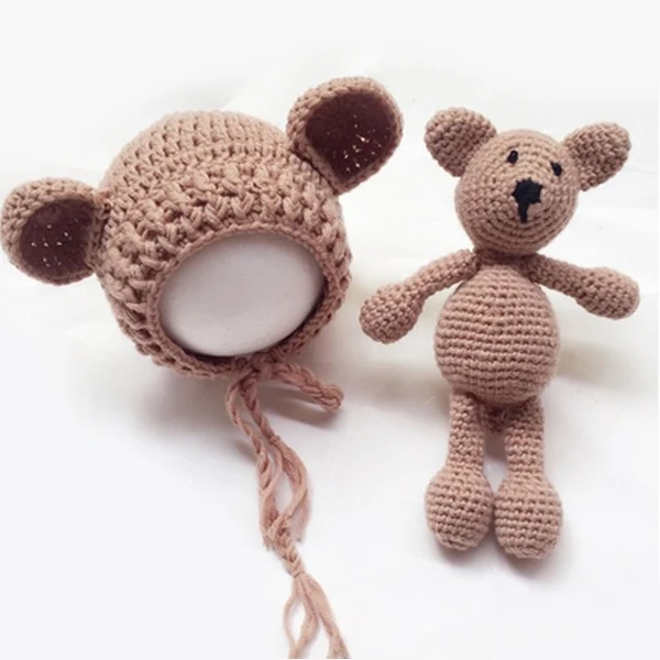 Teddy Bear Baby Bonnet Photography 