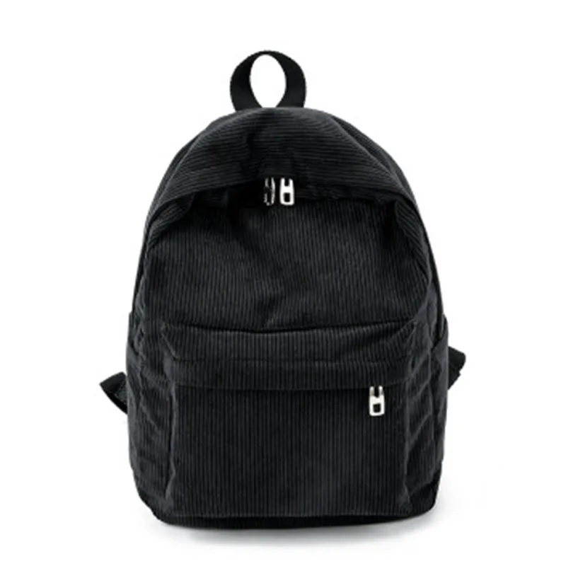 

2019 Fashion Women Corduroy Backpack Pure Color Travel Bag Schoolbag for Teenage Girls Double Backpacks Daypack Female Mochila