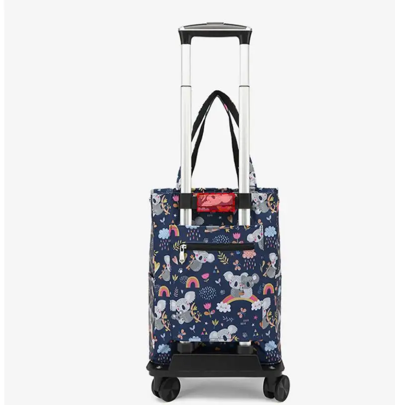 Sac de courses à roulettes pliable avec compartiment isotherme_voghion.com
