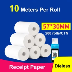 Thermal paper 57x 30mm 4 rolls Cash register 58mm POS printer 10m long mobile bluetooth for Paperang & Peripage Mini Printer