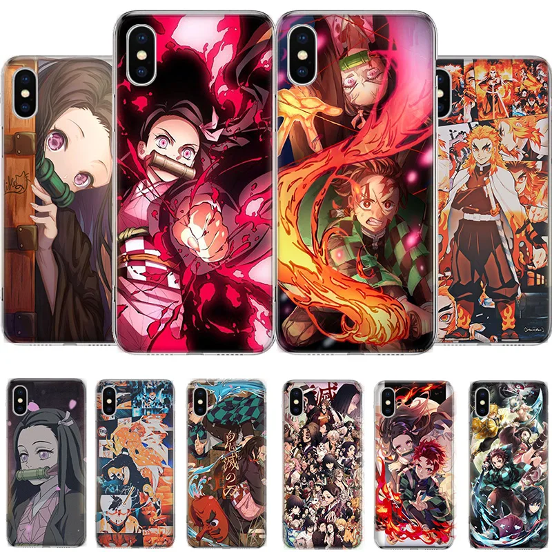 

Anime Kimetsu No Yaiba Demon Slayer Phone Case For iPhone 11 12 6 6s 7 8 Plus X XS XR Pro Max MINI 5 5s SE Cover Coque soft Sili