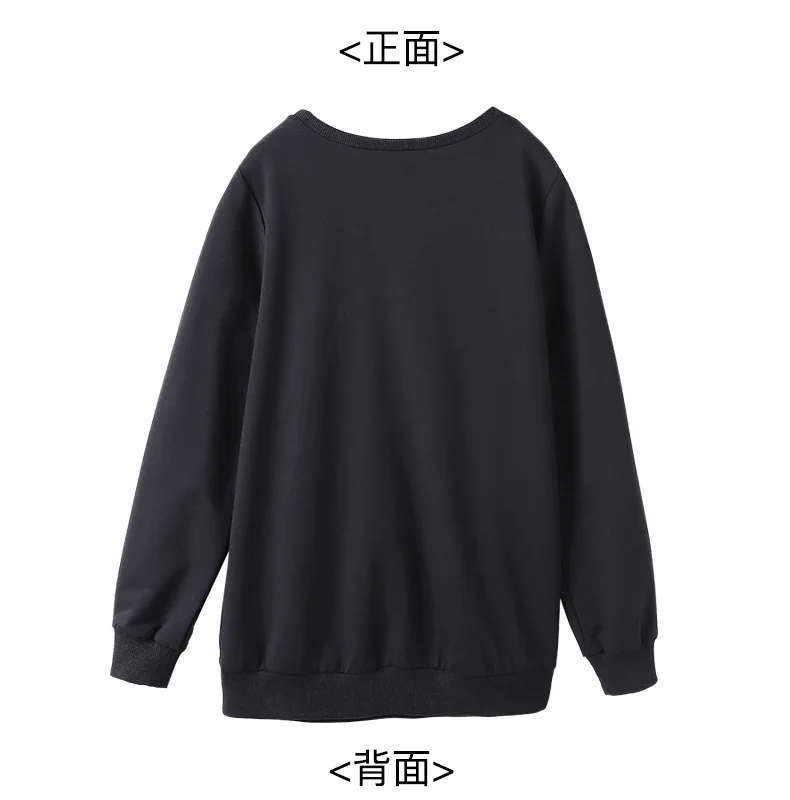 TUHAO осень зима размера плюс 10XL 8XL 6XL Женская Толстовка толстовки с длинным рукавом Свободные женские элегантные черные повседневные толстовки WM2