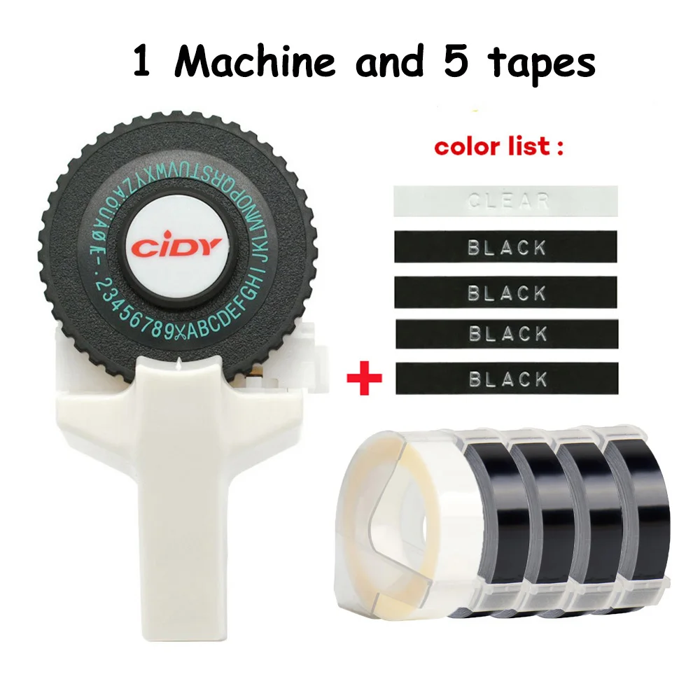 3D Label Maker Manual Embossing Refill Tape For DYMO MOTEX 5 Colors New 