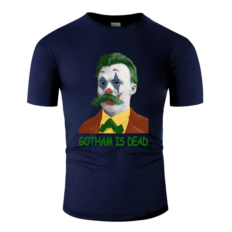 Men-Navy Blue Стиль комический Ницше как Джокер gotham is dead Футболка для мужчин женщин Новинка Солнечный свет Мужская футболка юмористический поп-Топ Футболка - Цвет: Men-Navy Blue