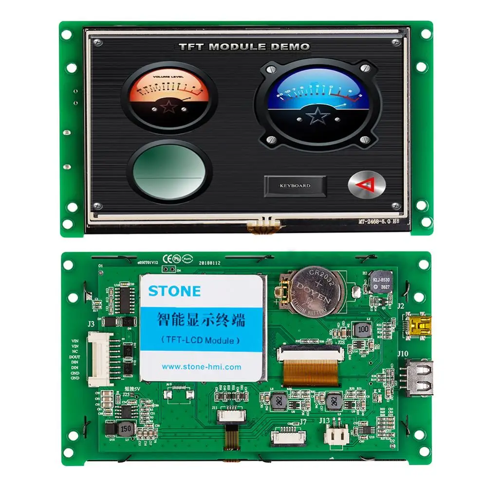 

flexible 5 inch lcd with power board and USB port