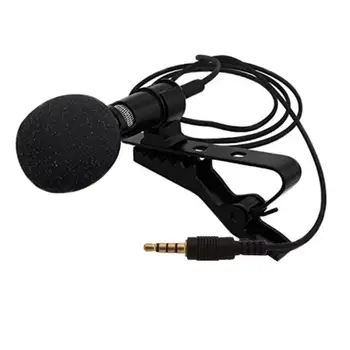 

3.5mm Right Angle Plug PC Desktop Mic Microphone Mini 3.5 mm Tie Lapel Lavalier Clip On Microphone for Lectures Teaching
