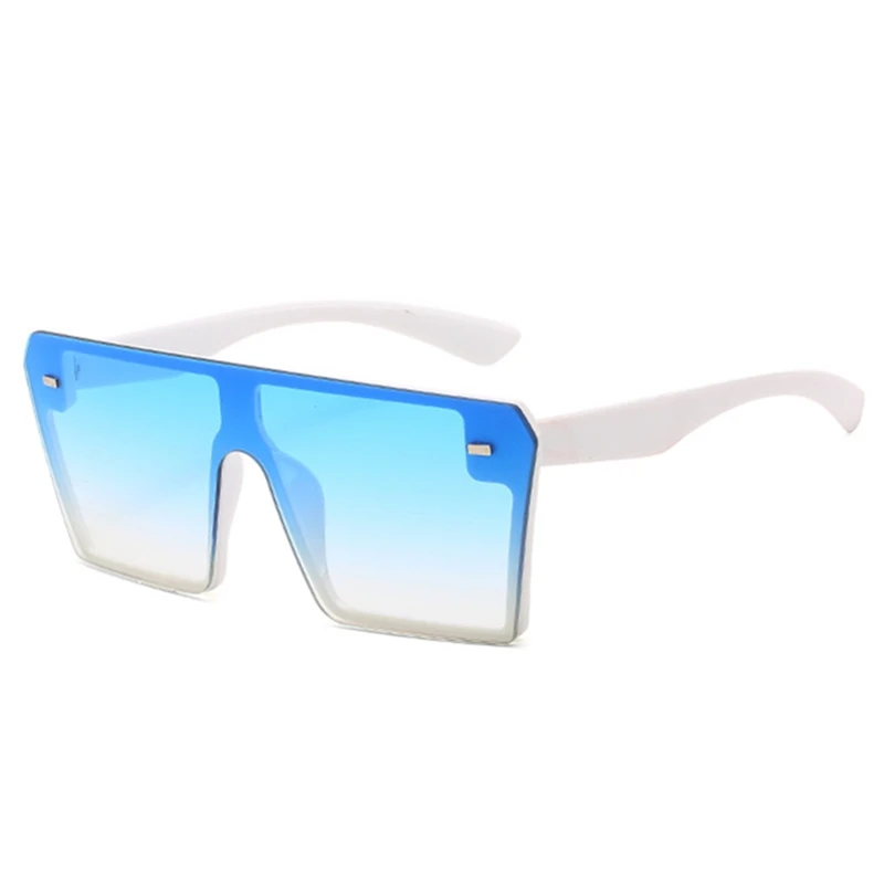 7-WhiteBlue MuseLife модные большие квадратные солнцезащитные очки в коробке женские брендовые дизайнерские ретро плоские градиентные очки oculos feminino - Цвет линз: 7-WhiteBlue