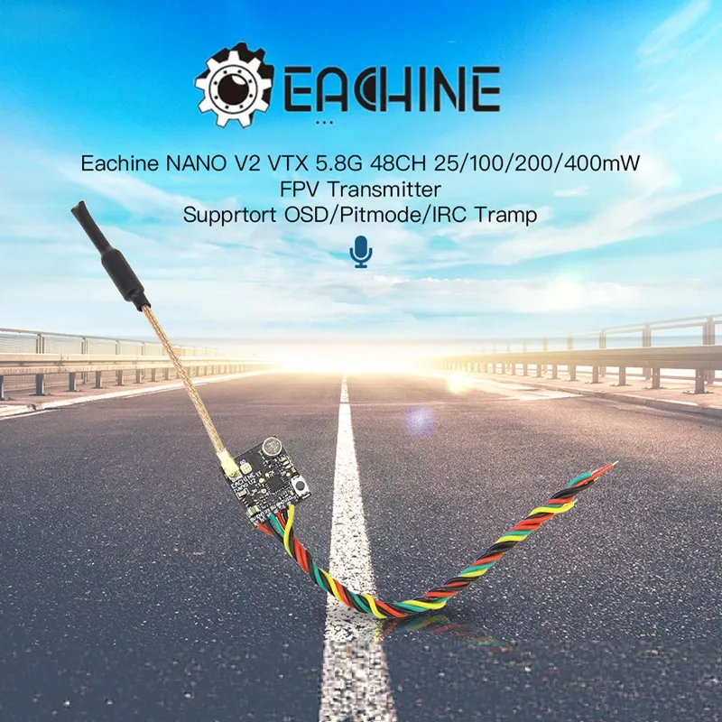Eachine NANO V2 VTX 5 8 ГГц 48 каналов 25/100/200 мВт переключаемый FPV передатчик поддержка