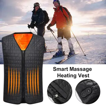 

Men Outdoor USB Electric Heating Vest Jacket Winter Flexible Electric Thermal Clothing Waistcoat For Sports Hiking Cold-Proof