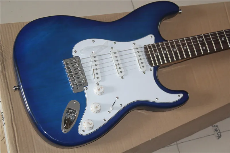 Фабричный магазин blue burst rosewood fretboard ST с подписью 6 струнных электрогитар ra | Спорт и