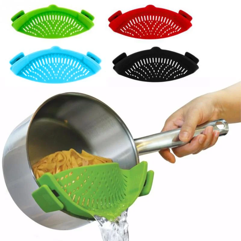 

Kitchen Rice Washing Colander Premium Silicone Pot Pan Bowl Funnel Strainer Multi-use Cookware Strainer Kitchen Accessories