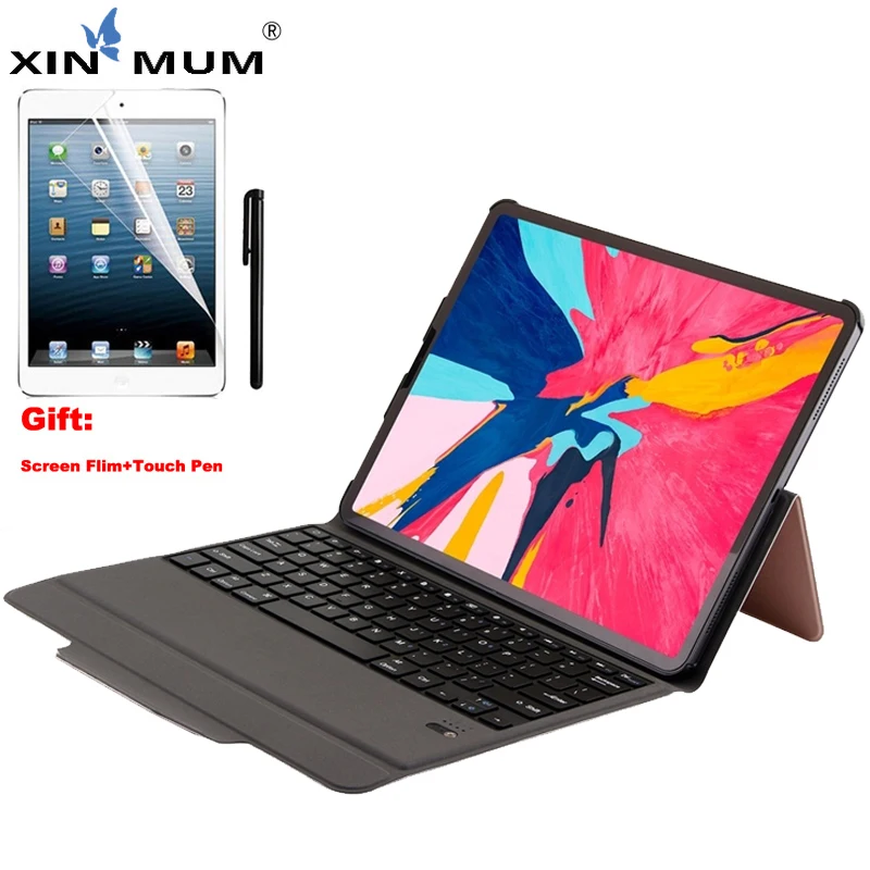 

XIN-MUM Wireless Bluetooth Keyboard For iPad Pro 12.9 2018 Keyboard Folio Slim Case Keyboard Flip Stand Case Cover