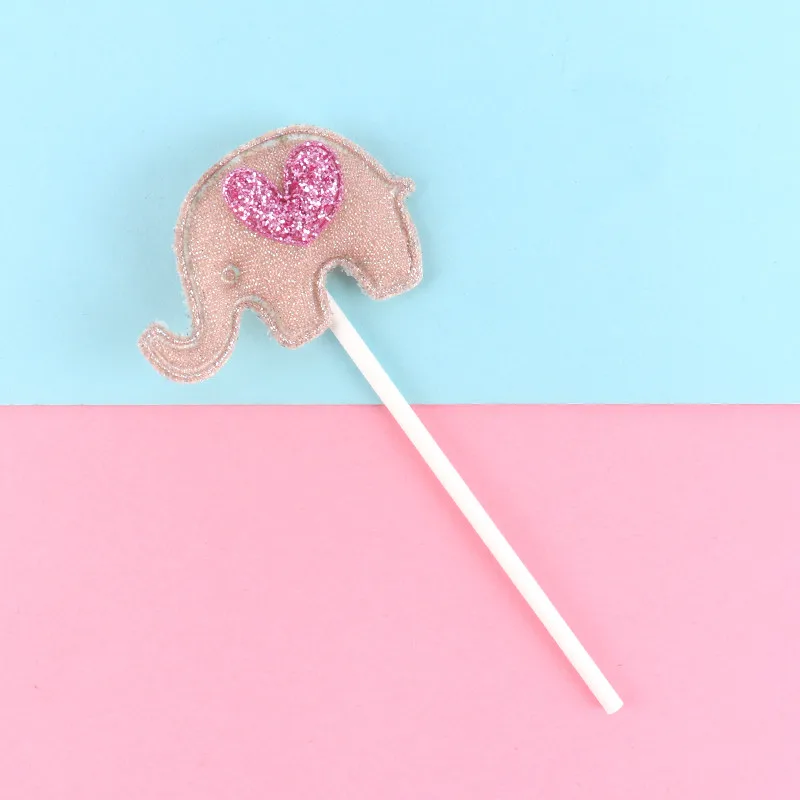 03 elephant Cakelove 1 шт. Корона звезда Топпер для торта в форме сердца украшение для торта ко дню рождения Беби Шауэр детский день рождения праздничный свадебный сувенир поставки - Цвет: 03 elephant