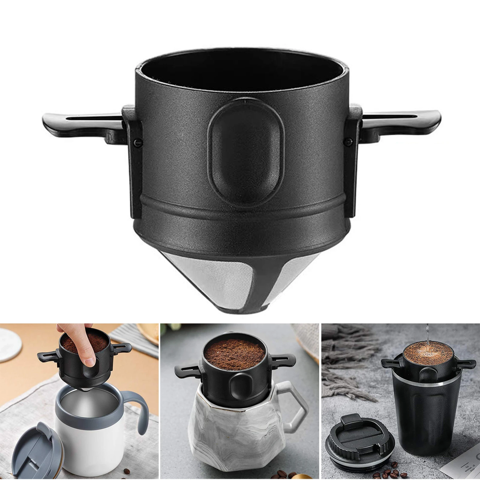 Taper Hand Brew Coffee Filter Foldable Stainless Steel Filter Mesh Reusable  Portable Filter Coffee Maker for Machine GQ|Coffee Filters| - AliExpress