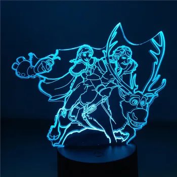 

Disney Frozen Anna Kristoff Olaf LED Night Light for Children Cartoon 3d LED Light Bedroom Decorative Table Lamp Chirstmas Gifts