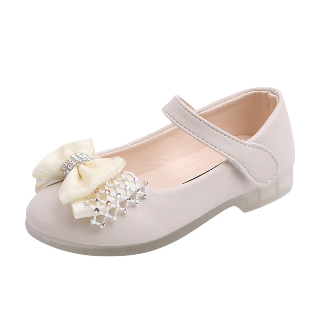 ¡Novedad de 2020! Sandalias de gladiador con purpurina para niñas, zapatos para niñas pequeñas, zapatos de baile con lazo con cristales, zapatos de cuero de princesa