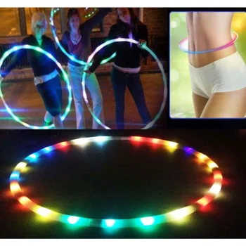 

LED Colorful Fitness Circle Performing Arts Abdominal Fat Loss Light Fitness Foldable Sport Hoop Gym Fitness Equipments