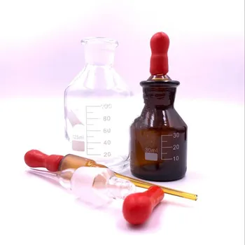 

High quality plastic drop bottle glass white brown 30ml-125ml laboratory red rubber head dripping flask