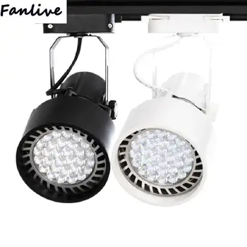 

10pcs LED Rail Lighting 35W 40W 45W E27 PAR30 LED Track Light BLACK AND WHITE LED Spotlight LED Projection Lamp Wall Light