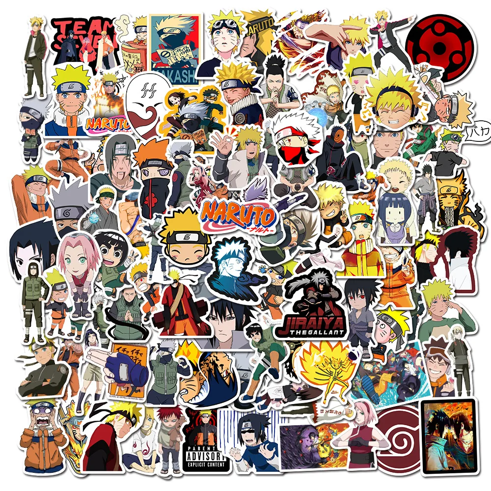 Grafiti de dibujos animados para niños, juguete de Anime japonés Ninja, para monopatín, equipaje, portátil, teléfono, pegatina impermeable, 10/30/50 Uds., venta al por mayor