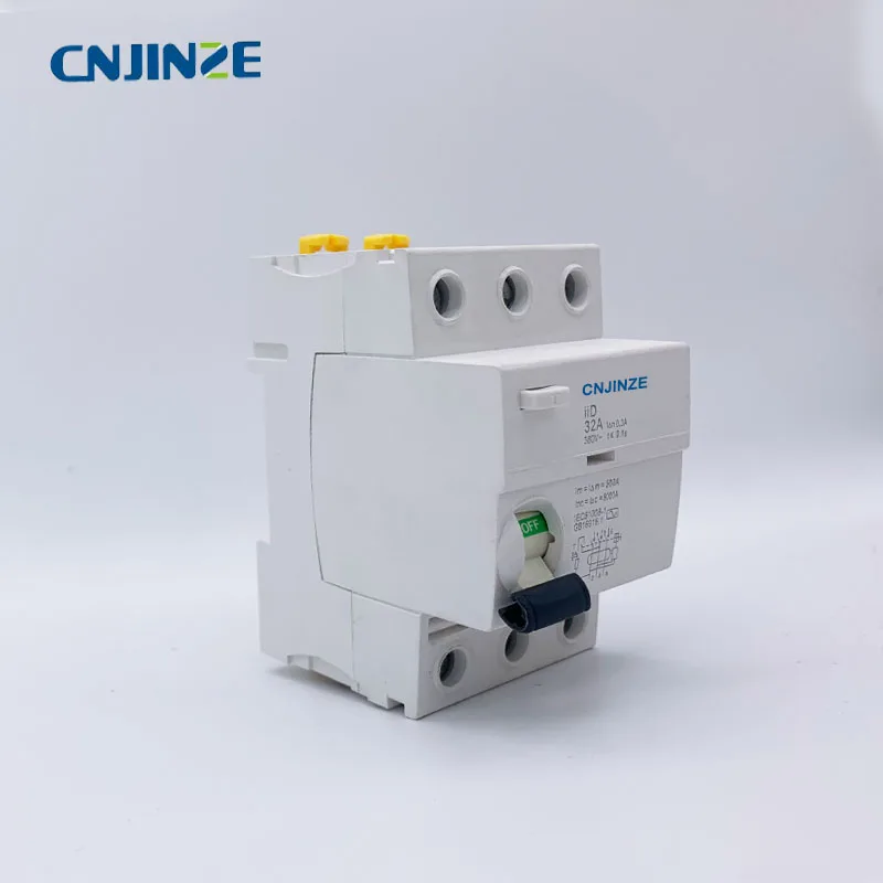 CNJINZE тип C65 63A 3 полюса A/AC Электромагнитный Тип RCCB Электрический выключатель утечки остаточный ток автоматический выключатель