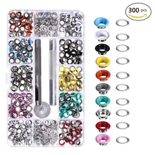 300PCS 5 MILÍMETROS Fivelas + Ferramentas De Montagem Grommets Ilhós de Metal Rebites Substituição Colorido Fivela Laços Olho Buraco de Couro DIY ofício