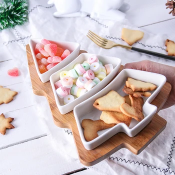 

Creative Candy Snacks Dishes Christmas Tree Shape Nuts Seeds Plastic Plates Dish Bowl Breakfast Tray Home Kitchen Supplies